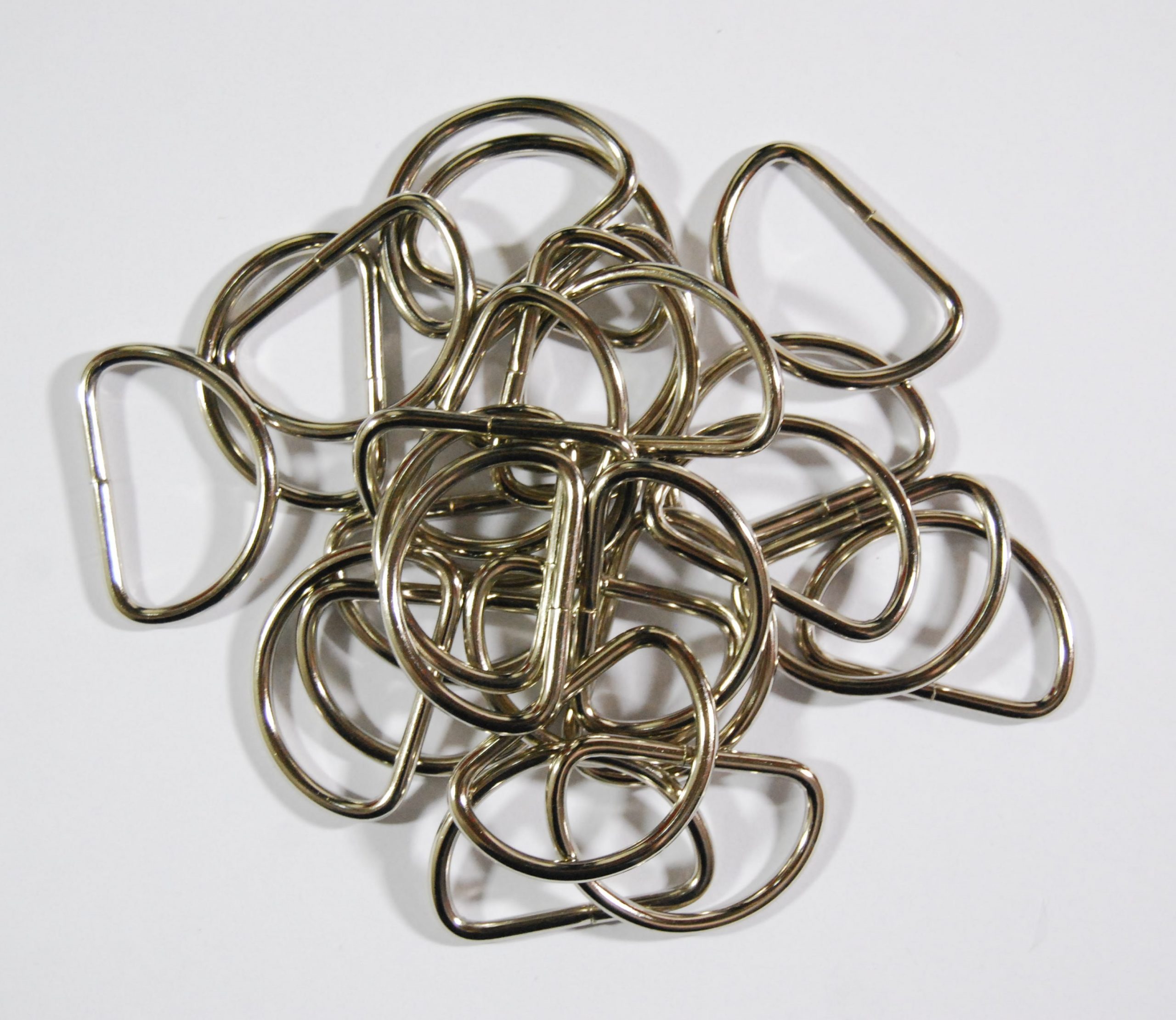 Pack of 50 - 13mm Silver Iron D Ring Buckles - Metal Findings