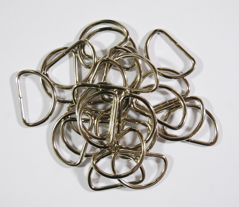 Pack of 25 - 35mm Silver Iron D Ring Buckles - Metal Findings