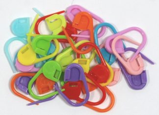 Pack of 25 - 23mm Plastic Stitch Markers for Knitting and Crochet - Mixed Colours