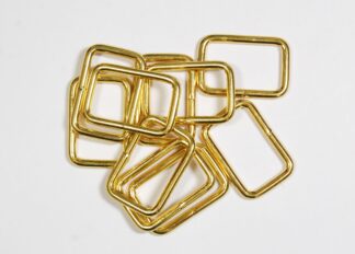 Pack of 10 - 25mm Metal Bag Strap Buckles - Gold