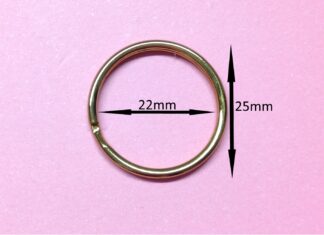 Pack of 10 - GOLD - 25mm Round - Double Loop Split Ring for Keyrings