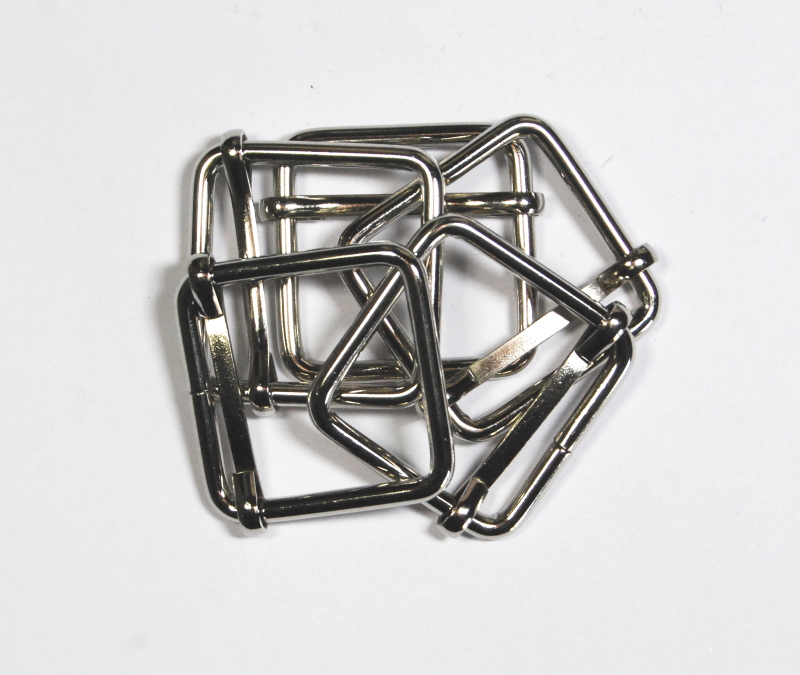 Pack of 5 25mm Square Metal Bag Strap Sliding Adjusters Silver