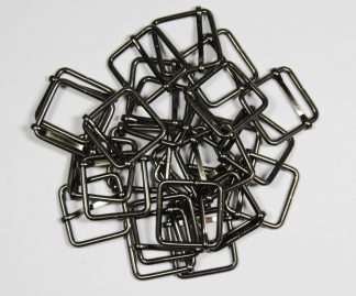 Pack of 25 - 25mm Square Metal Bag Strap Sliding Adjusters - Gun Metal