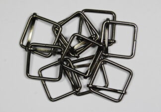 Pack of 10 - 25mm Square Metal Bag Strap Sliding Adjusters - Gun Metal