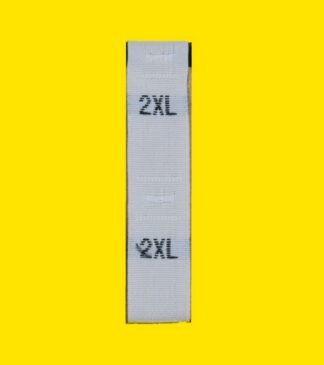 '2XL' White Size Labels