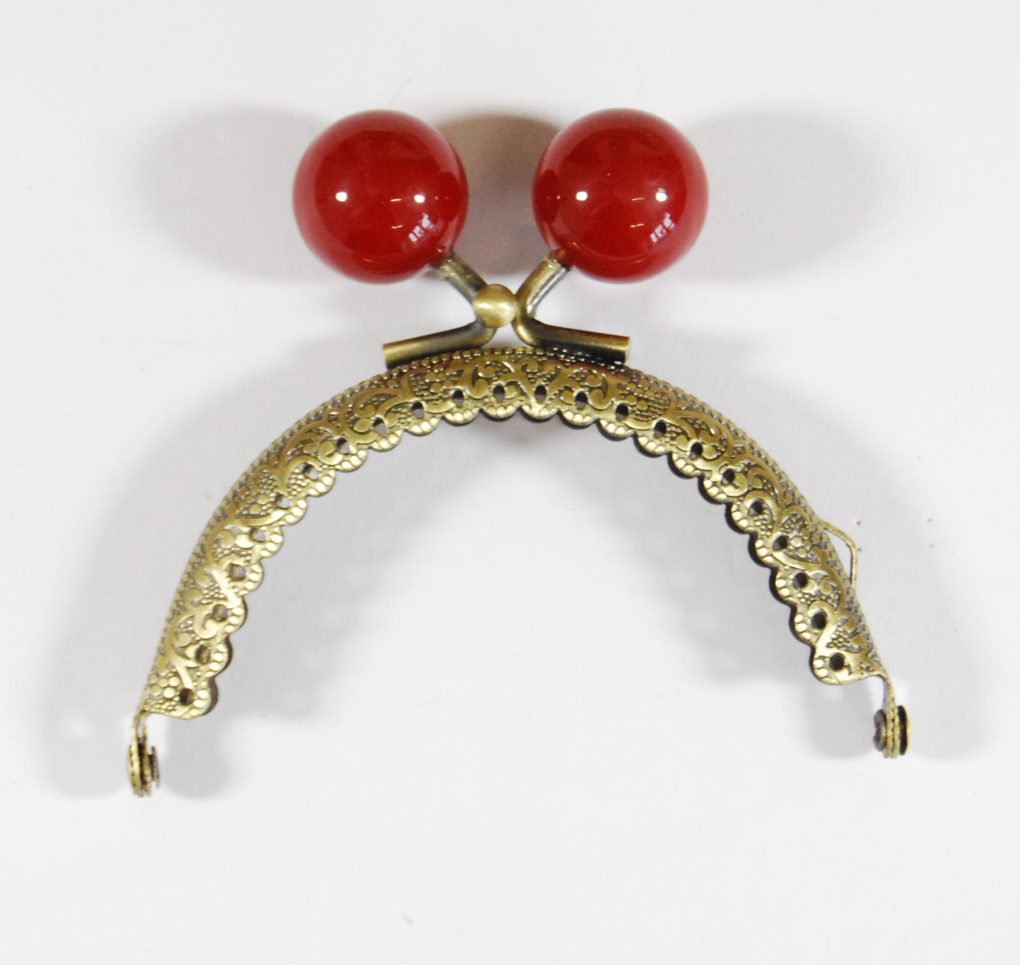 Pack of 3 - 3.25" -Dark Red Antique Bronze Curved Type 20 Purse Clasp