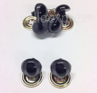Pack of 3 Pairs - 24mm Grey Cat Crystal Eyes with Metal Backs