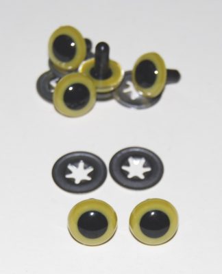 7.5mm Yellow Green Crystal Eyes with Metal Backs