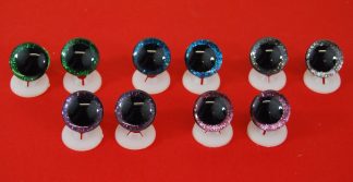 16mm 3D Mixed 1 Colour Glitter Eyes With Plastic Backs