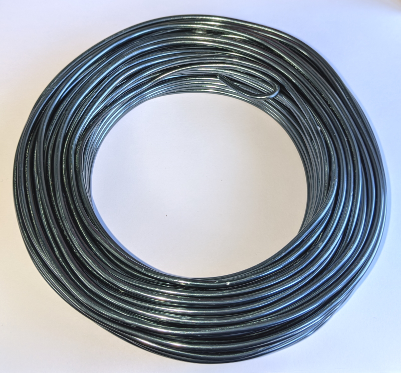 Pack of 1 - Dark Grey 3mm x 25m Aluminium Wire