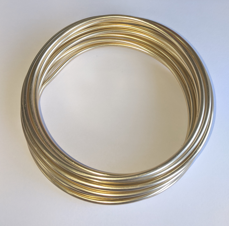Pack of 1 - Pale Gold 3mm x 5m Aluminium Wire