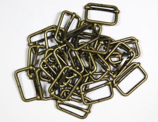 Pack of 25 - 40mm Antique Brass Metal Bag Strap Sliding Adjusters