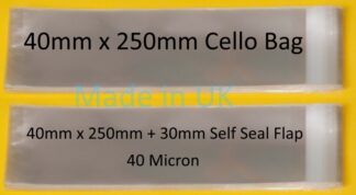 40mm X 250mm Cello Bags
