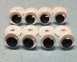 Pack of 4 Pairs - 12mm Goo Goo Eyes with Plastic Backs