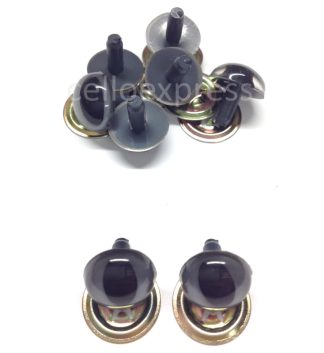 Pack of 4 Pairs - 24mm Grey Cat Crystal Eyes with Metal Backs