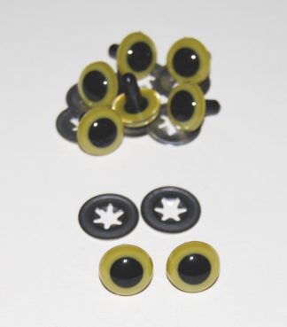 10.5mm Yellow Green Crystal Eyes with Metal Backs