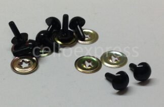 9mm Solid Black Metal Back Eyes