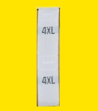 White Size '4XL' Clothes Labels