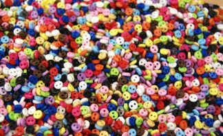 Pack of 100 Buttons - 4mm Circles - Mixed Colours - Mini Doll Buttons for Dolls & Soft Toys Clothes