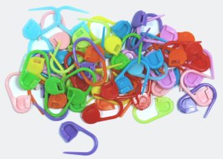 Pack of 50 - 23mm Plastic Stitch Markers for Knitting and Crochet - Mixed Colours