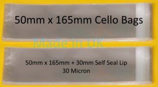 50mm x 165mm Cello Bags