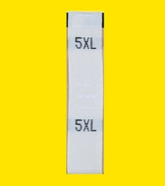 White Size '5XL' Clothes Labels