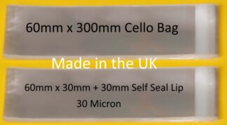 60mm x 300mm Cello Bag