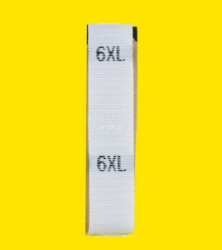 '6XL' White Size Labels