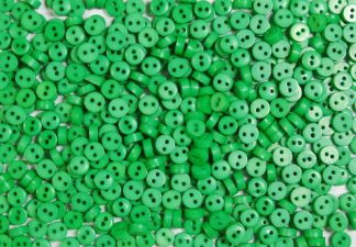 Pack of 100 Buttons - 6mm Circles - Green -  Mini Buttons for Dolls & Soft Toys Clothes