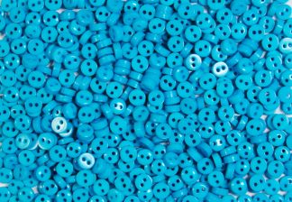 Pack of 100 Buttons - 6mm Circles - Light Blue -  Mini Buttons for Dolls & Soft Toys Clothes