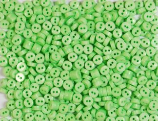 Pack of 100 Buttons - 6mm Circles - Light Green -  Mini Buttons for Dolls & Soft Toys Clothes