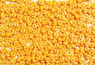 Pack of 100 Buttons - 6mm Circles - Light Orange -  Mini Buttons for Dolls & Soft Toys Clothes