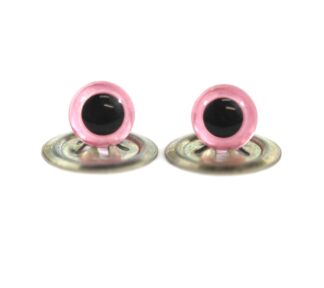 Pack of 1 Pair - 6mm Pink Plastic Eyes with Metal Backs