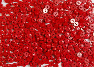 Mini Doll Buttons Red Circles