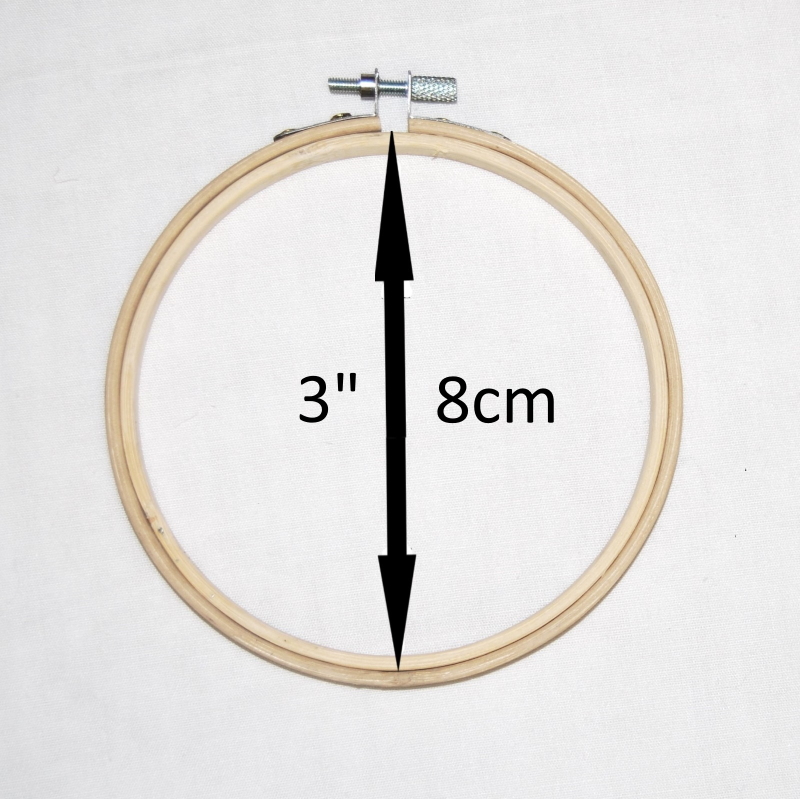 Pack of 1 - 8cm - 3" Bamboo Embroidery Ring - Cross Stitch/Tapestry Frame