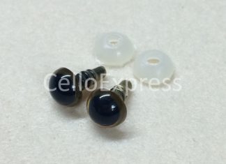 Pack of 1 Pair - 8mm Gold Glass Like Eyes with Plastic Backs