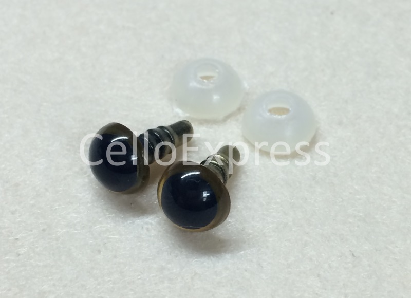 Pack of 1 Pair - 8mm Gold Glass Like Eyes with Plastic Backs
