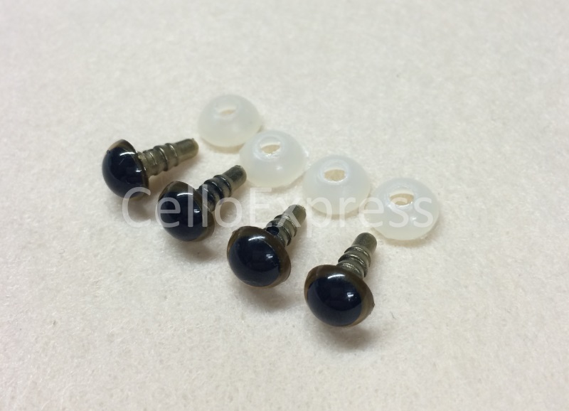 Pack of 2 Pairs - 8mm Gold Glass Like Eyes with Plastic Backs