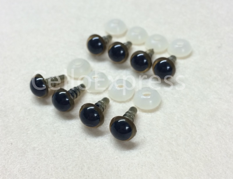 Pack of 4 Pairs - 8mm Gold Glass Like Eyes with Plastic Backs