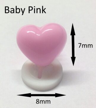 Baby Pink 8 X 7mm Heart Noses