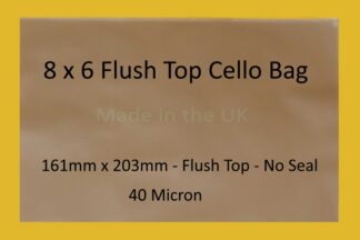 8" x 6" Flush Top Cello Bags