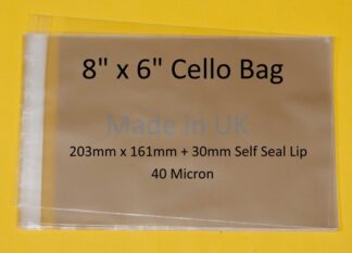 8 x 6 Cello Bags - 161mmx203mm