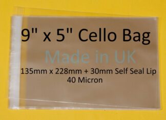 9 x 5 Cello Bags - 135mm x 228mm