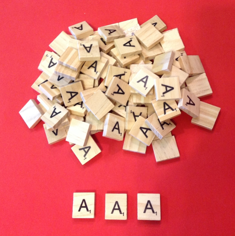 Pack of 20 - Letter 'A' Scrabble Wooden Tiles