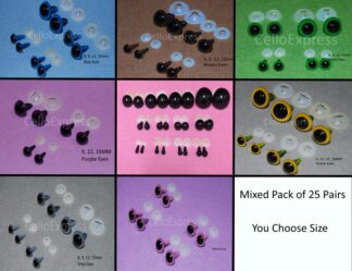 Mixed Packs of Plastic Back Eyes