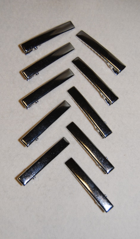Pack of 10 - SILVER - 45mm Silver Alligator Hair Clips