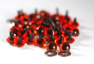 Pack of 50 Pairs - 18mm Amber Cats Crystal Eyes with Metal Backs