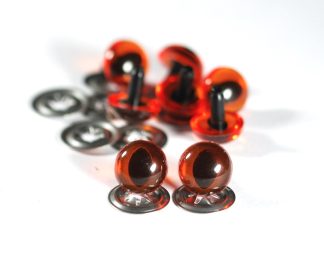 Pack of 4 Pairs - 9mm Amber Cats Crystal Eyes with Metal Backs