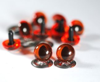 Pack of 5 Pairs - 18mm Amber Cats Crystal Eyes with Metal Backs