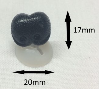 20mm x 17mm Black Bear Noses with Plastic Backs